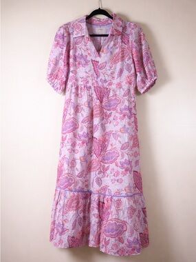 Umgee Pink and Purple Floral Print Dixie Dress